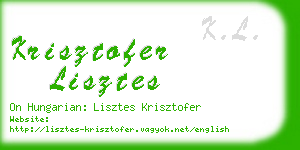 krisztofer lisztes business card